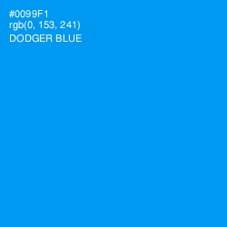 #0099F1 - Dodger Blue Color Image